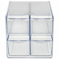Deflecto Stackable Cube With 4 Drawers, 6