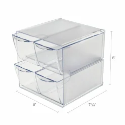 Deflecto Stackable Cube With 4 Drawers, 6