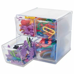 Deflecto Stackable Cube With 4 Drawers, 6