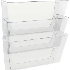 Deflecto Stackable Wall Pocket File, 3 Pack, Clear