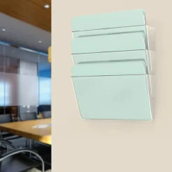 Deflecto Stackable Wall Pocket File, 3 Pack, Clear