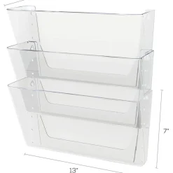 Deflecto Stackable Wall Pocket File, 3 Pack, Clear