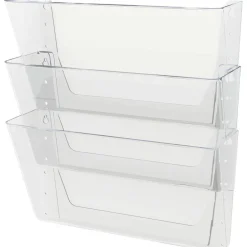 Deflecto Stackable Wall Pocket File, 3 Pack, Clear