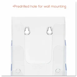 Deflecto Stand-Tall Countertop Leaflet Size Literature Display, 10"H x 47/8"W x 6 1/8"D, Clear