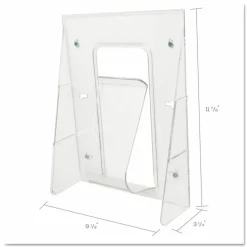 Deflecto Stand-Tall Wall Mount Leaflet Size Literature Display, 11 3/4"H x 9 1/8"W x 2 3/4"D, Clear