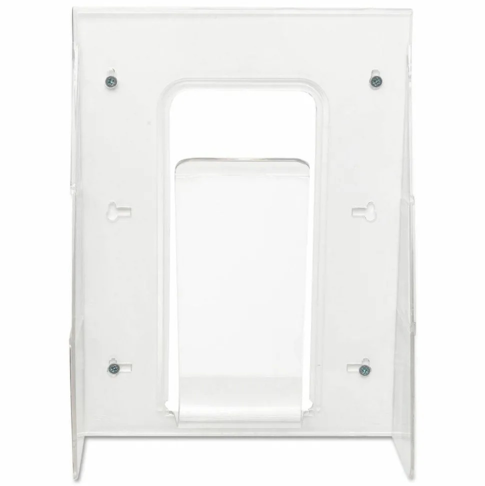 Deflecto Stand-Tall Wall Mount Leaflet Size Literature Display, 11 3/4"H x 9 1/8"W x 2 3/4"D, Clear