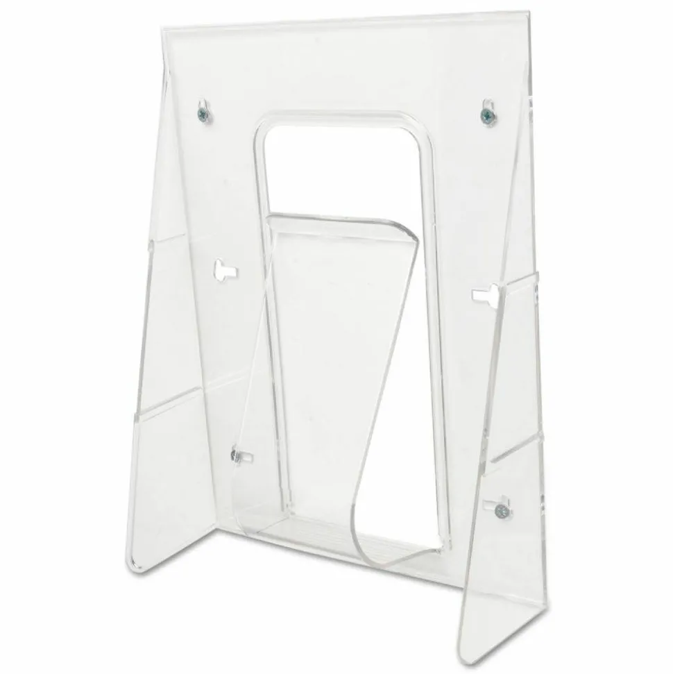 Deflecto Stand-Tall Wall Mount Leaflet Size Literature Display, 11 3/4"H x 9 1/8"W x 2 3/4"D, Clear