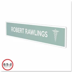deflecto Superior Image Cubicle Nameplate Sign Holder, 8.5 x 2 Insert, Clear