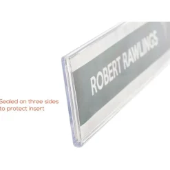 deflecto Superior Image Cubicle Nameplate Sign Holder, 8.5 x 2 Insert, Clear