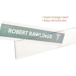 deflecto Superior Image Cubicle Nameplate Sign Holder, 8.5 x 2 Insert, Clear