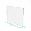 deflecto Superior Image Green Edge Sign Holder, 11"W x 8.5"H, Side-loading, Bottom Loading, Clear