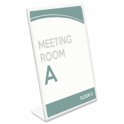 Deflecto Superior Image Slanted Sign Holder, 8 1/2" x 11", Clear