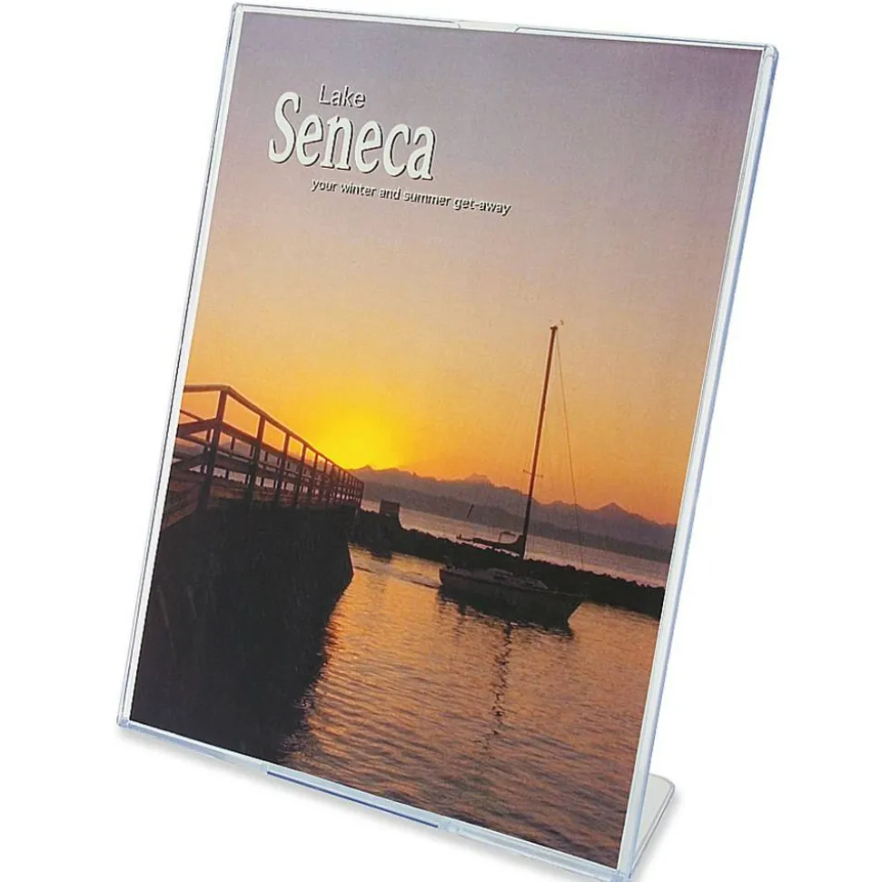 Deflecto Superior Image Slanted Sign Holder, 8 1/2" x 11", Clear