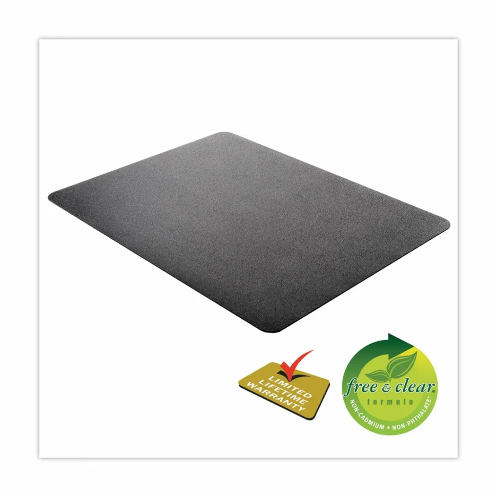 deflecto SuperMat Frequent Use Chair Mat for Medium Pile Carpeted Floors, Rectangular, Beveled Edges, 45" x 53", Black
