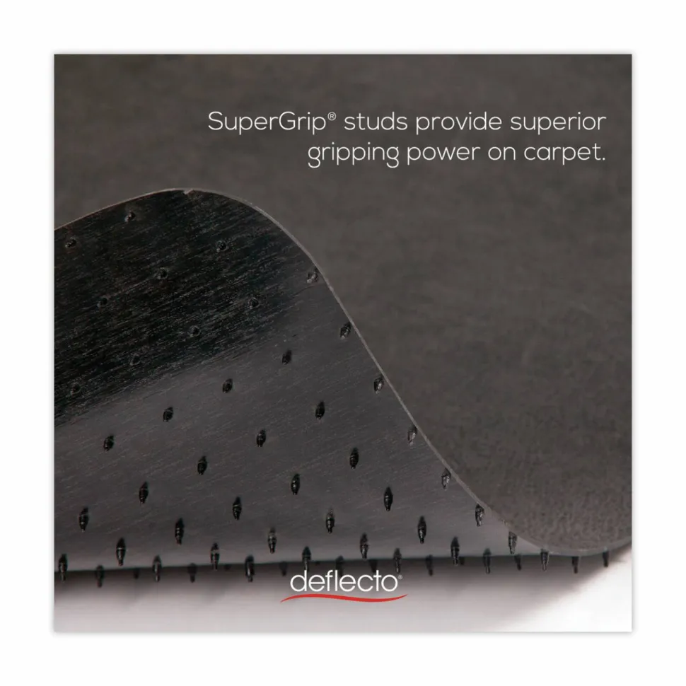 deflecto SuperMat Frequent Use Chair Mat for Medium Pile Carpeted Floors, Rectangular, Beveled Edges, 45" x 53", Black