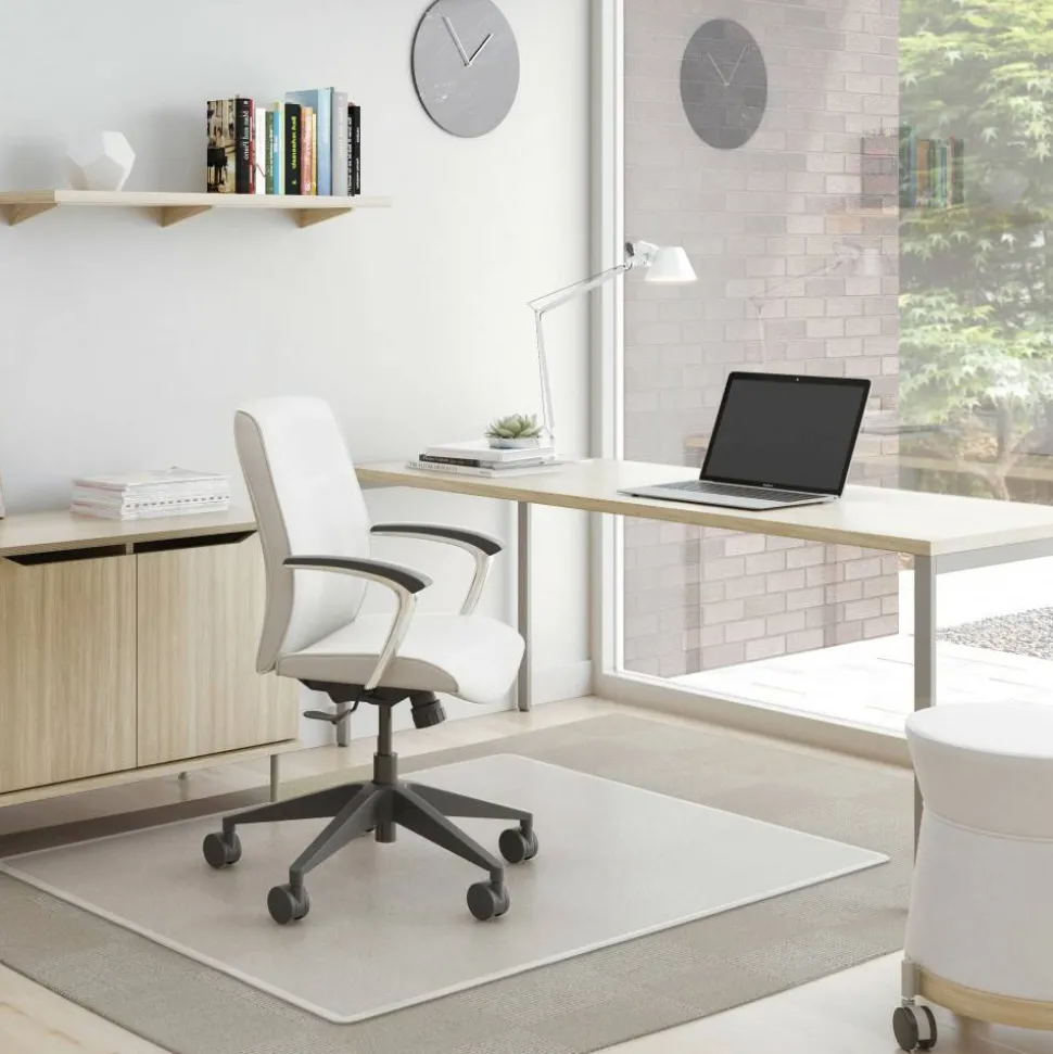 Deflecto SuperMat Medium Weight Chair Mat For Carpet, 53" x 45", Clear