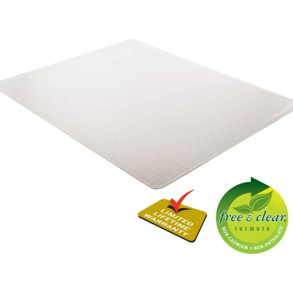 Deflecto SuperMat Medium Weight Chair Mat For Carpet, 53" x 45", Clear