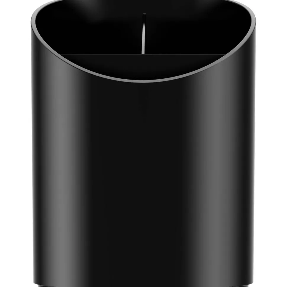 Deflecto Sustainable Office Recycled Large Pencil Cup, 5.6"H x 4.4"W x 4.4"L, Black