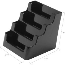 Deflecto 4-Tier Business Card Holder, 3.5
