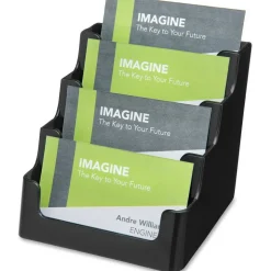 Deflecto 4-Tier Business Card Holder, 3.5