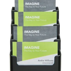 Deflecto 4-Tier Business Card Holder, 3.5