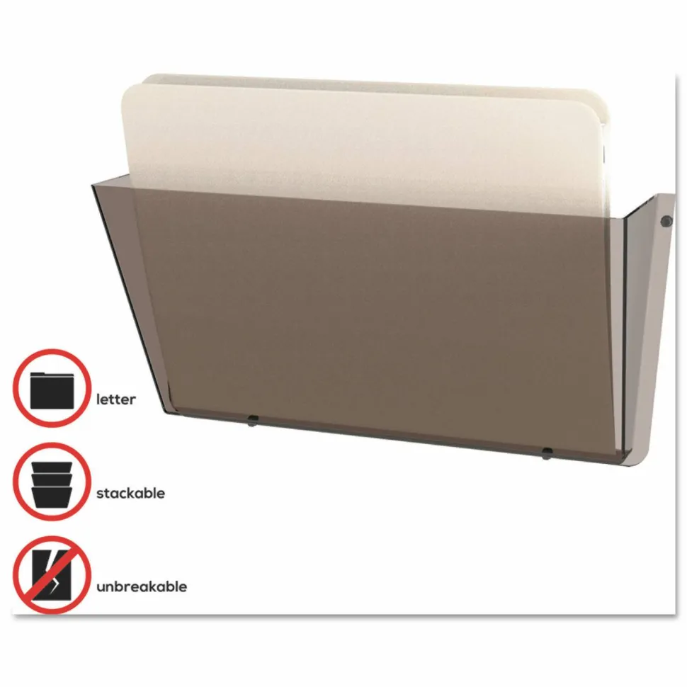 Deflecto Unbreakable DocuPocket, 1 Compartment(s), 6.50"H x 14.50"W x 3"D, Unbreakable, Smoke, Plastic