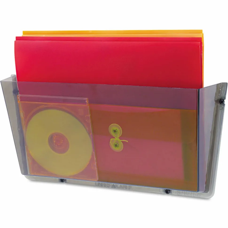 Deflecto Unbreakable DocuPocket, 1 Compartment(s), 6.50"H x 14.50"W x 3"D, Unbreakable, Smoke, Plastic