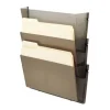 deflecto Unbreakable DocuPocket Wall File, 3 Sections, Letter Size, 14.5" x 3" x 6.5", Smoke, 3/Pack