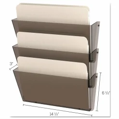 deflecto Unbreakable DocuPocket Wall File, 3 Sections, Letter Size, 14.5