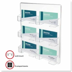 Deflecto Wall Mount Acrylic Business Card Holder, Clear