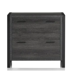 DeJori 32-3/4"W x 19-9/16"D Lateral 2-Drawer File Cabinet, Charcoal