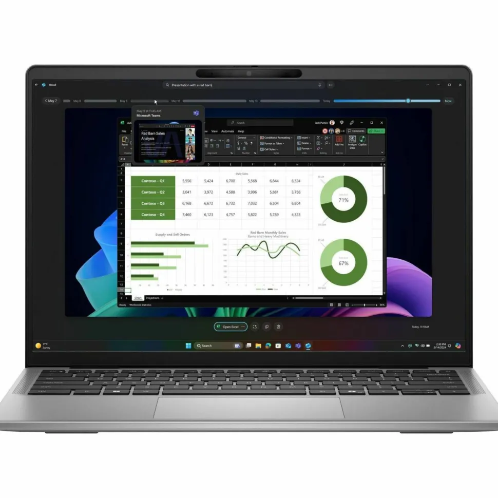 Dell Latitude 7000 7455 14" Touchscreen Copilot+ PC Notebook - QHD+ - 60 Hz - Qualcomm Snapdragon X Elite X1E-80-100 - 32 GB - 512 GB SSD - English (US) Keyboard - Aluminum Titan Gray