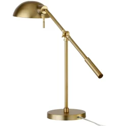 Dexter 23.25" Tall Boom Arm Table Lamp with Metal Shade in Brass/Brass
