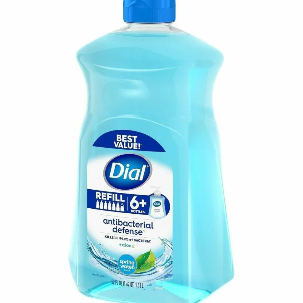 Dial Antibacterial Liquid Hand Soap, Spring Water, 52 oz Bottle