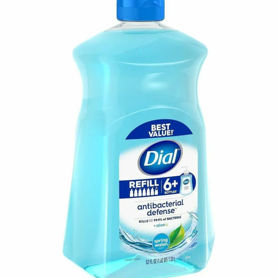 Dial Antibacterial Liquid Hand Soap, Spring Water, 52 oz Bottle