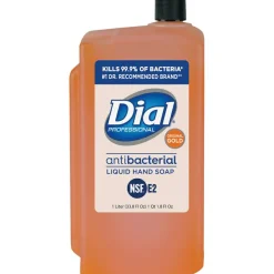 Dial Original Gold Antimicrobial Soap Refill - 33.8 fl oz (1000 mL) - Kill Germs - Skin, Hand - Orange - 8 / Carton