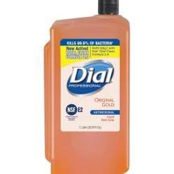 Dial Original Gold Antimicrobial Soap Refill - 33.8 fl oz (1000 mL) - Kill Germs - Skin, Hand - Orange - 8 / Carton