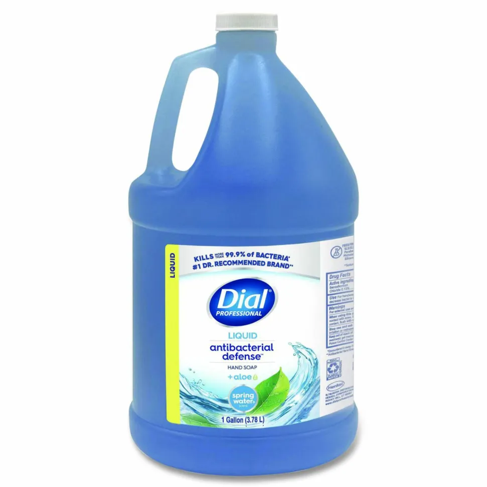 Dial Professional Antibacterial Defense Liquid Hand Soap, Spring Water Scent, 1 gal