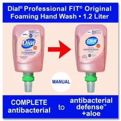 Dial Professional Antibacterial Defense Foaming Hand Wash Refill for FIT Manual Dispenser, Original Scent, 1.2 L, 3/Carton