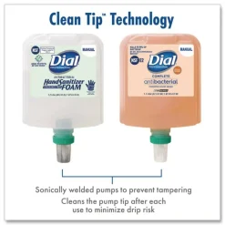 Dial Professional Antibacterial Foaming Hand Sanitizer Refill for Dial 1700 V Dispenser, 1.2 L, Fragrance Free, 3/Carton