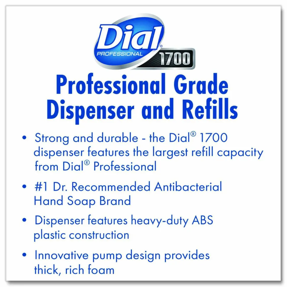 Dial Professional Dial 1700 Manual Dispenser, 1.7 L, 7.07 x 3.95 x 12.66, Smoke, 3/Carton