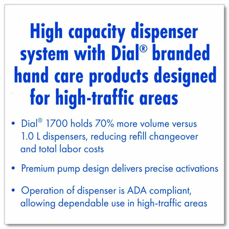 Dial Professional Dial 1700 Manual Dispenser, 1.7 L, 7.07 x 3.95 x 12.66, Smoke, 3/Carton