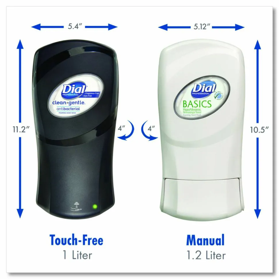 Dial Professional FIT Universal Manual Dispenser, 1.2 L, 4 x 5.13 x 10.5, Ivory, 3/Carton
