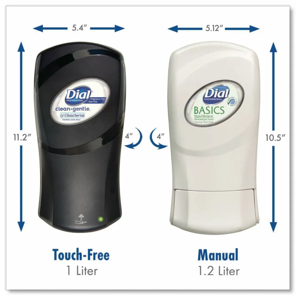 Dial Professional FIT Universal Manual Dispenser, 1.2 L, 4 x 5.13 x 10.5, Slate, 3/Carton
