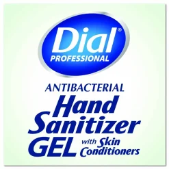 Dial Professional Gel Antibacterial Hand Sanitizer, 11 oz Pump Bottle, Fragrance-Free, 12/Carton