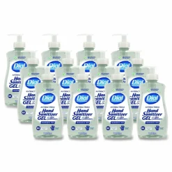 Dial Professional Gel Antibacterial Hand Sanitizer, 11 oz Pump Bottle, Fragrance-Free, 12/Carton