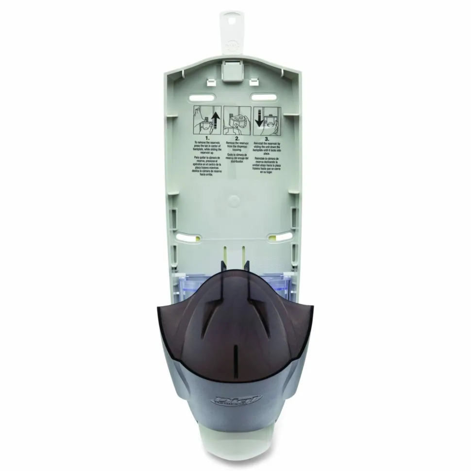 Dial Professional 1 Liter Manual Liquid Dispenser, 1 L, 5.1 x 4 x 12.3, Translucent Smoke, 6/Carton
