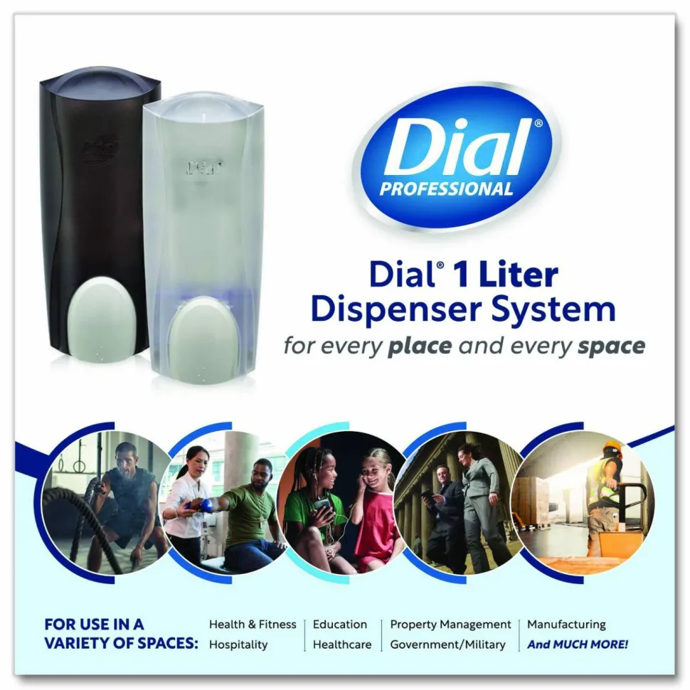 Dial Professional The Dial Dispenser, 1 L, 5.12 x 3.98 x 12.34, Ice, 6/Carton