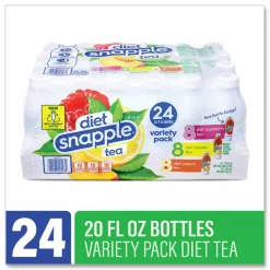 diet Snapple Ice Tea Variety Pack, Assorted Flavors, 20 oz Bottle, 24/Carton