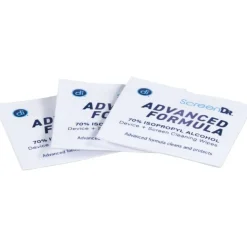 Digital Innovations ScreenDr 70% Alcohol Advanced Formula Device Cleaning Wipes And Microfiber Cloth, Box Of 120 Packets